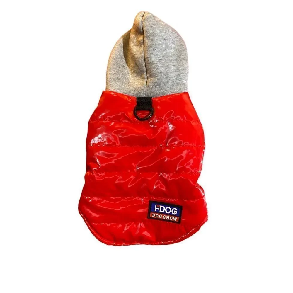 H dog 1pc pet dog clothing hooded puffer fleece small